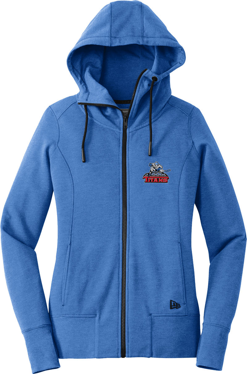 NJ Titans New Era Ladies Tri-Blend Fleece Full-Zip Hoodie