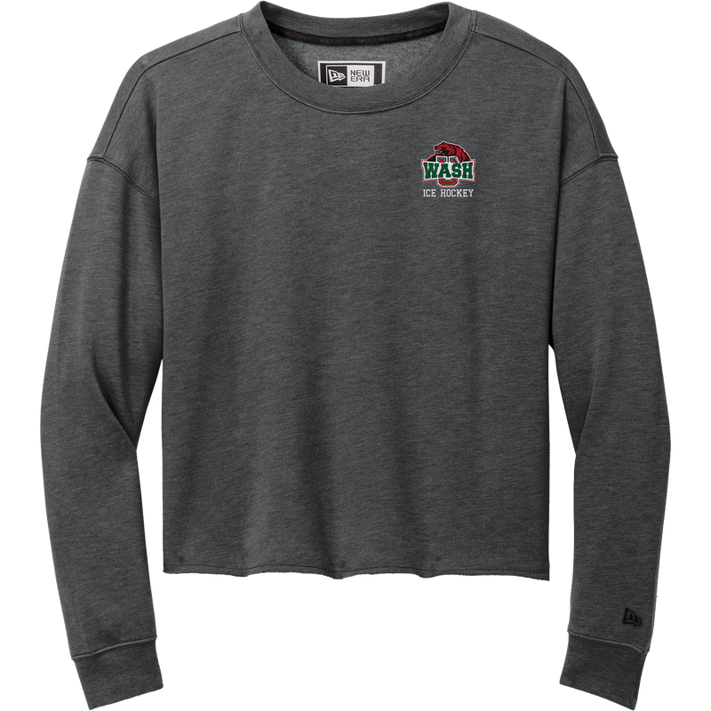 Wash U New Era Ladies Tri-Blend Fleece Crop Crew