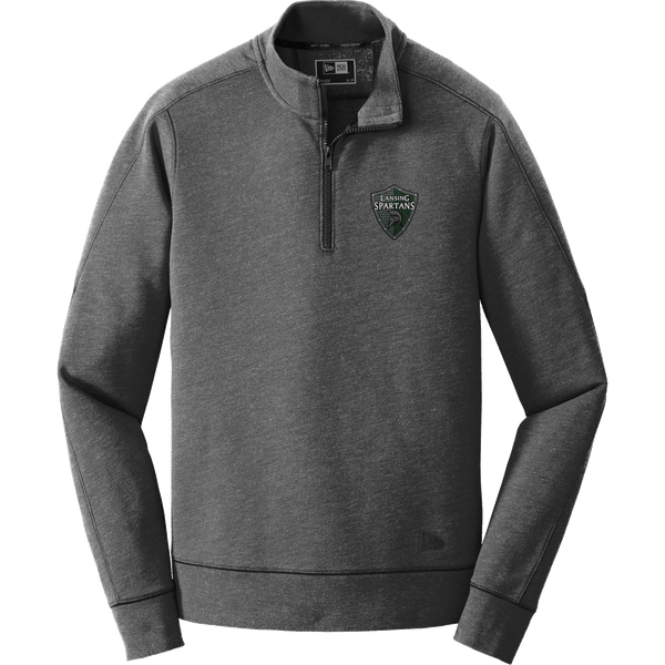 Lansing Spartans New Era Tri-Blend Fleece 1/4-Zip Pullover