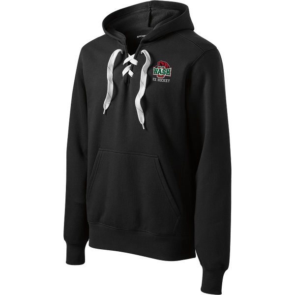 Wash U Lace Up Pullover Hooded Sweatshirt