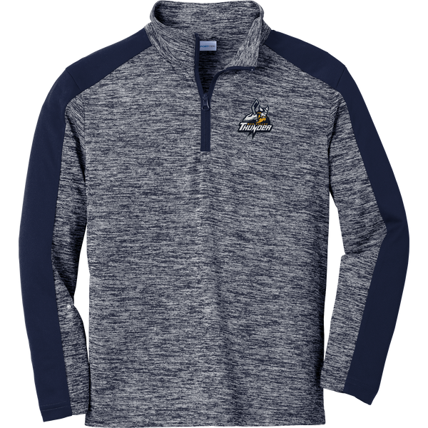 Mon Valley Thunder Youth PosiCharge  Electric Heather Colorblock 1/4-Zip Pullover